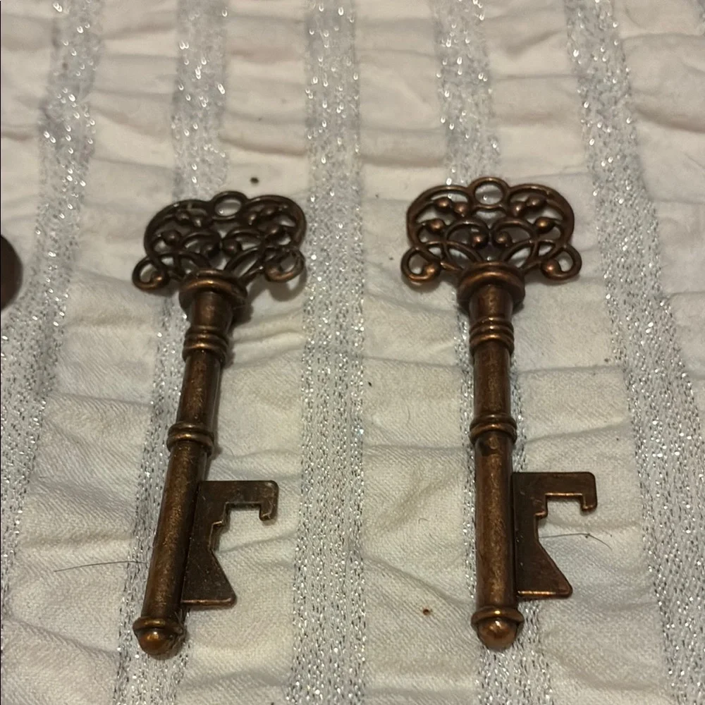 Antique Bronze and Silver Key Wall Hooks